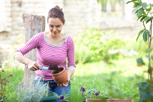 Graphic showing a formal gardening service resolution step